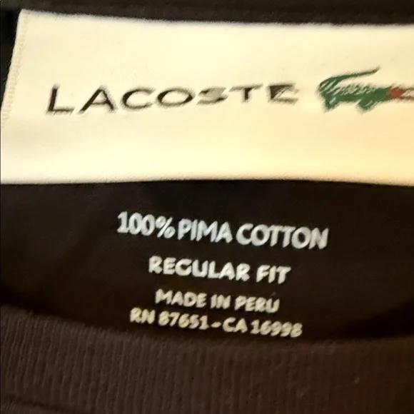 Lacoste Men's Black Tee with Logo - Picture 3 of 5